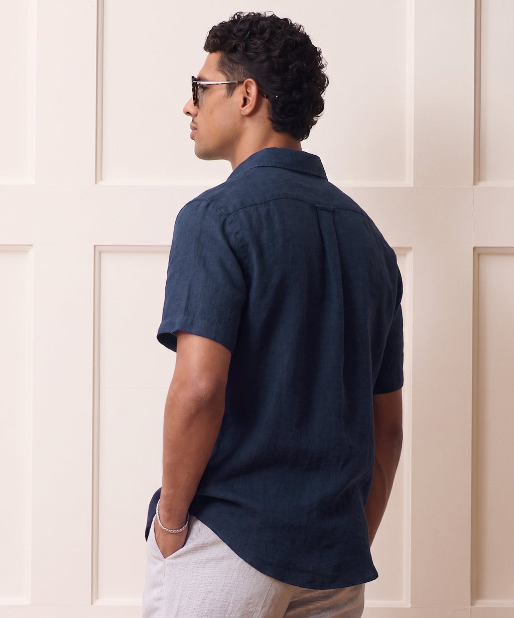Irish Linen Point Collar Shirt