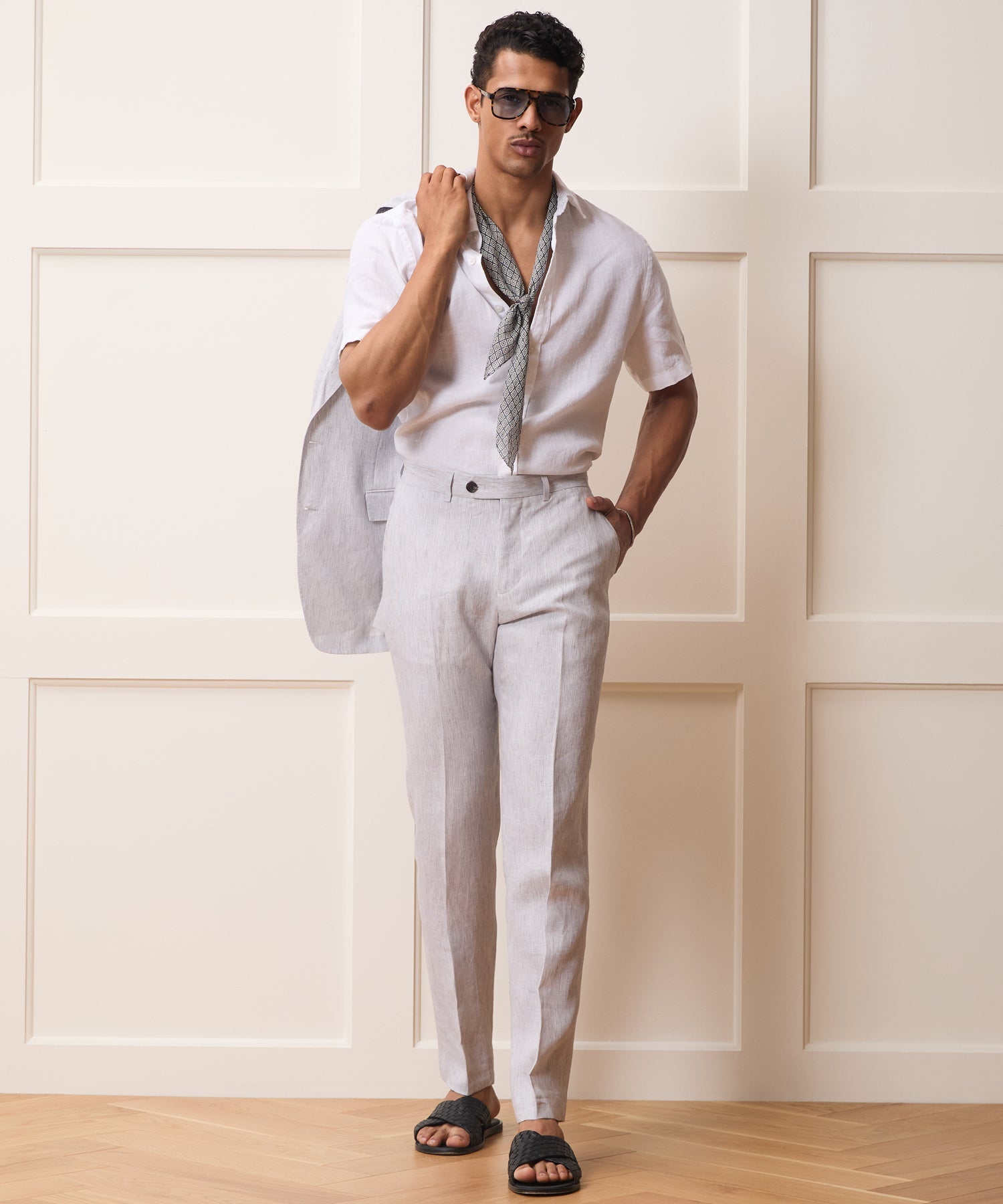 Irish Linen Point Collar Shirt