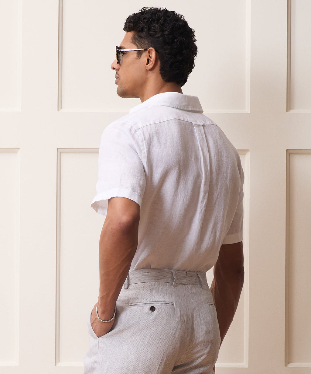 Irish Linen Point Collar Shirt