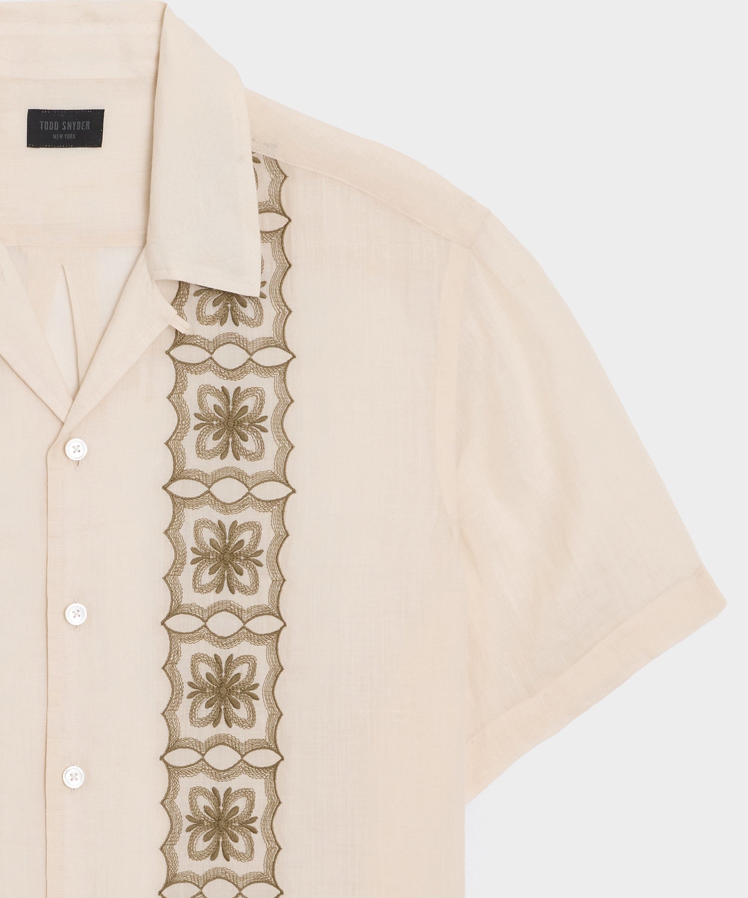 Embroidered Voile Capri Shirt