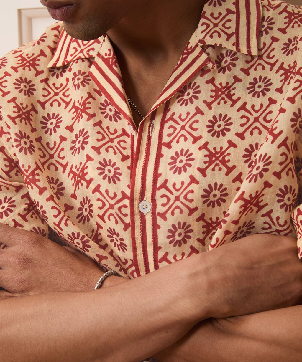 Embroidered Voile Capri Shirt