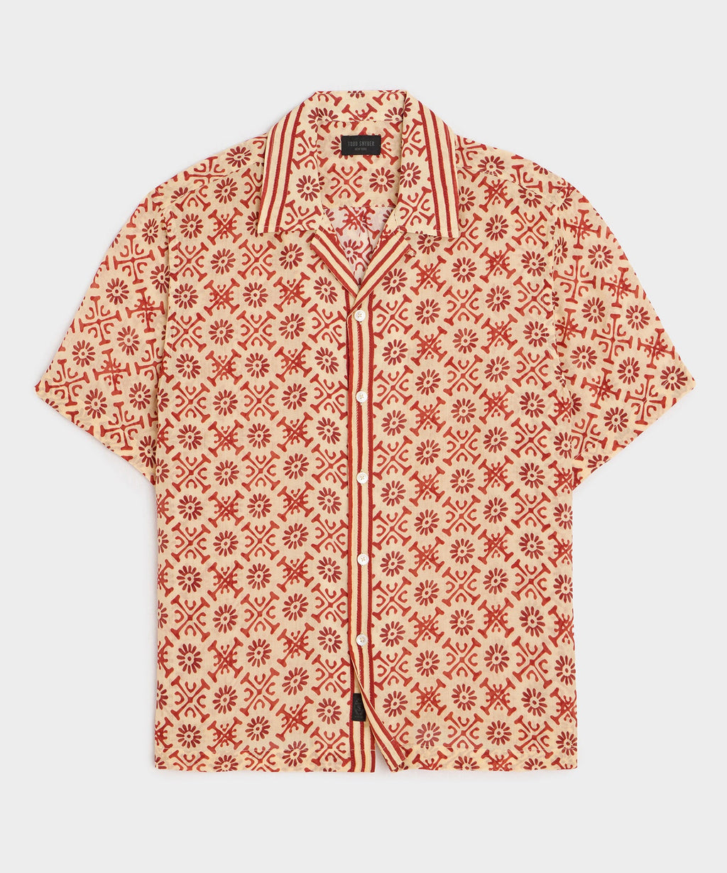 Embroidered Voile Capri Shirt