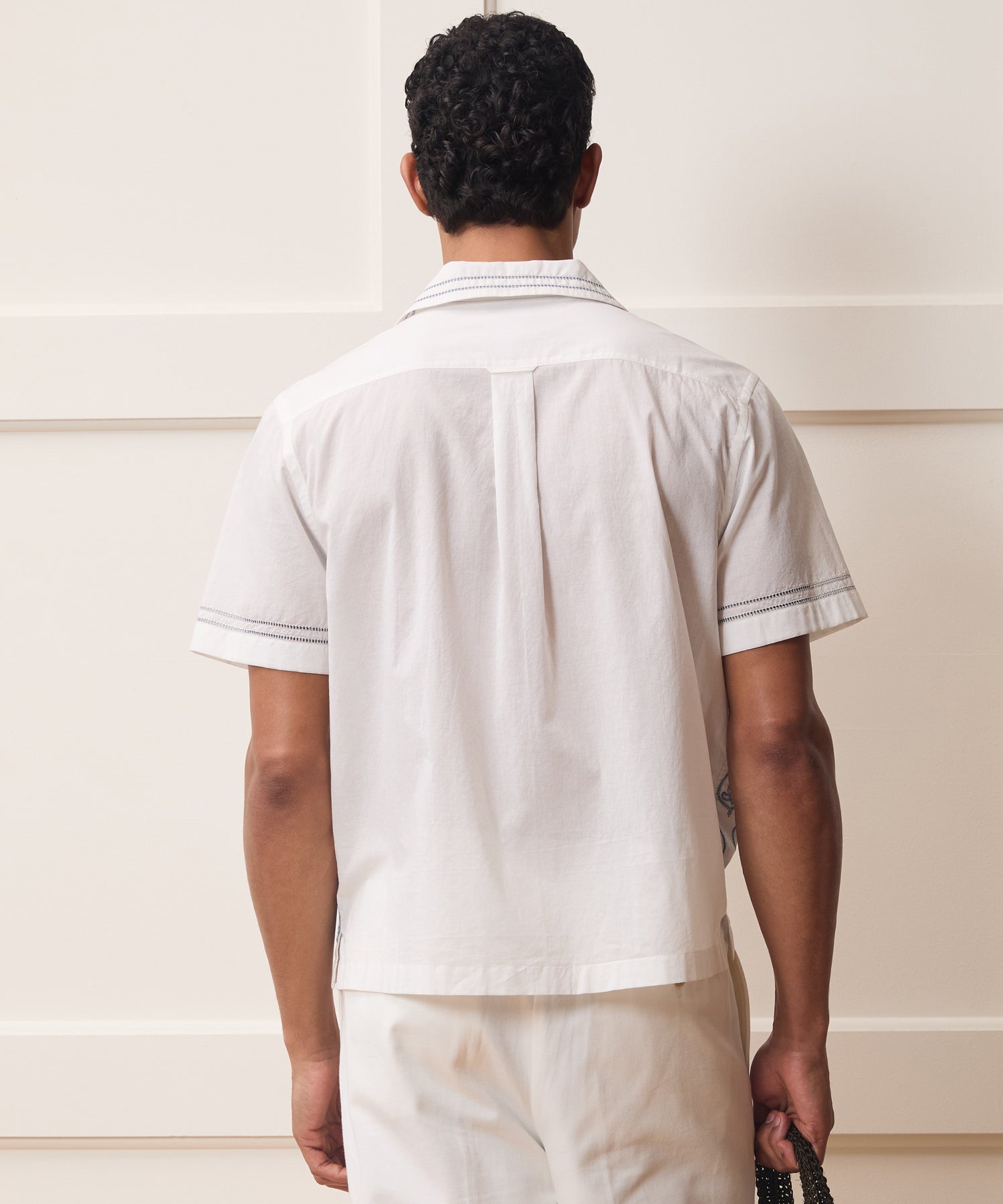 Embroidered Voile Capri Shirt