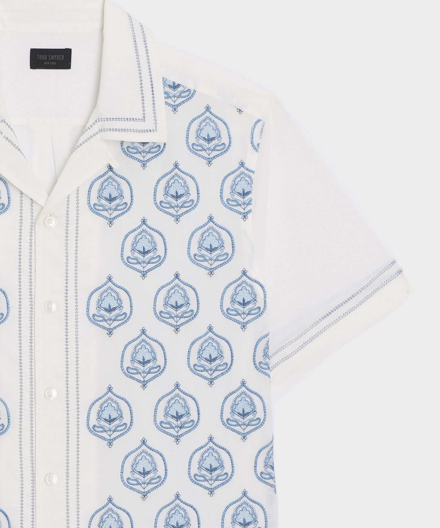 Embroidered Voile Capri Shirt