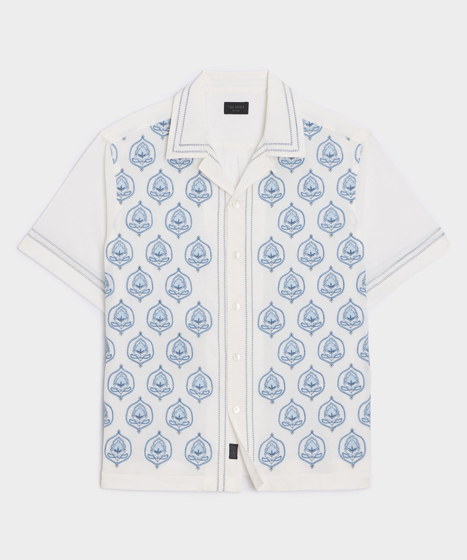 Embroidered Voile Capri Shirt