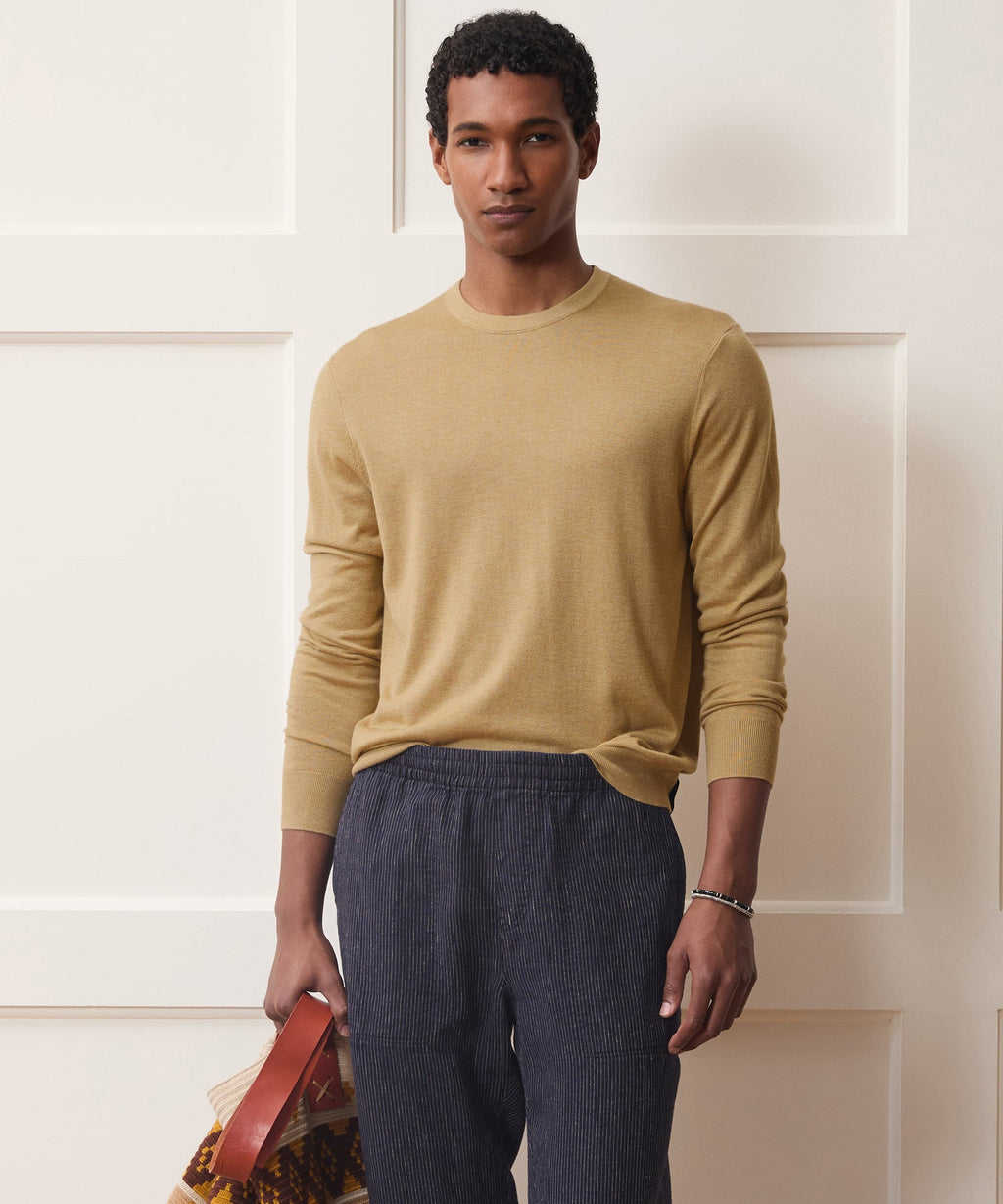 Silk-Cashmere Crewneck Sweater