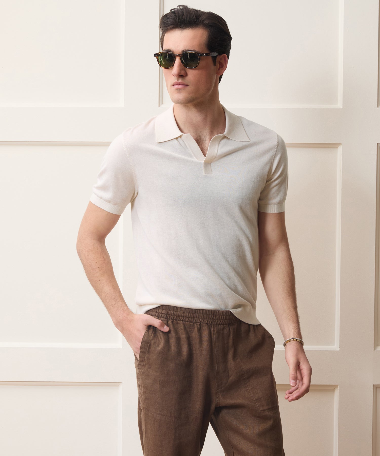 Silk-Cashmere Montauk Sweater Polo