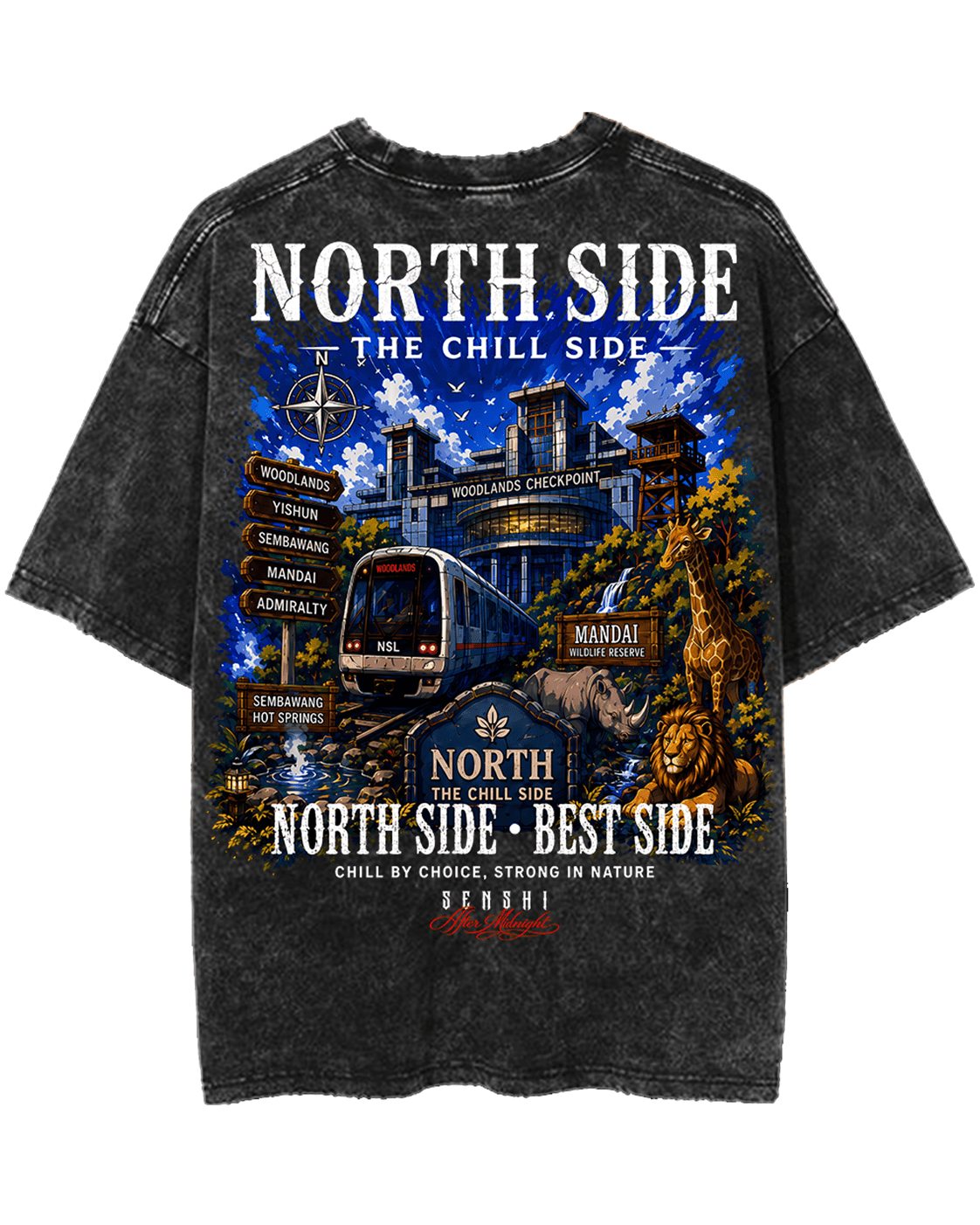 NORTH SIDE BEST SIDE PREMIUM OVERSIZED VINTAGE TEE