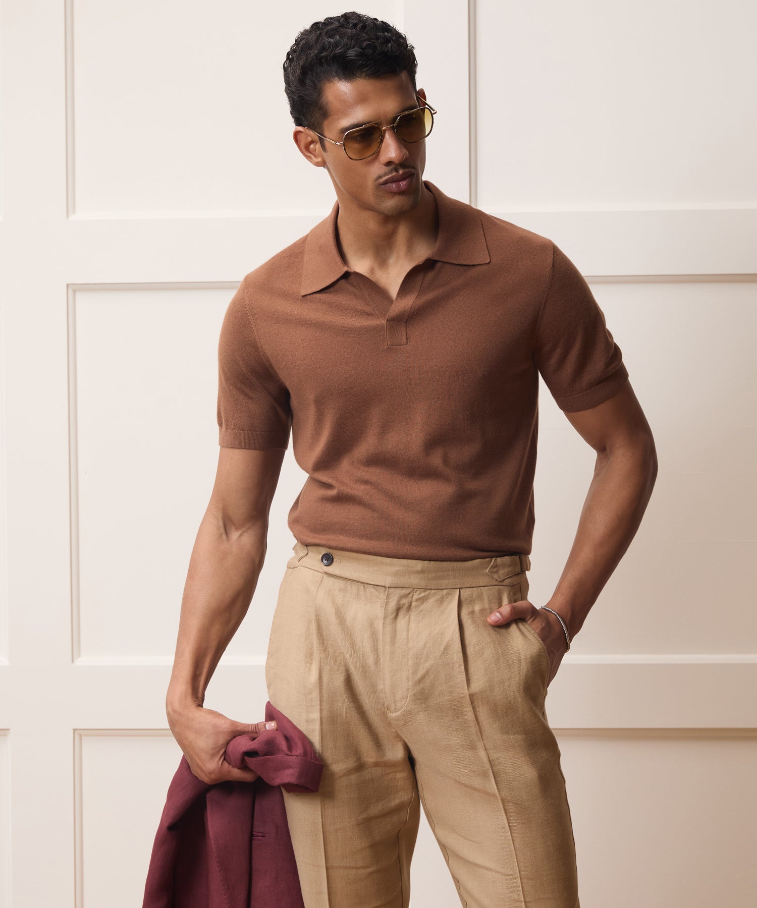 Silk-Cashmere Montauk Sweater Polo