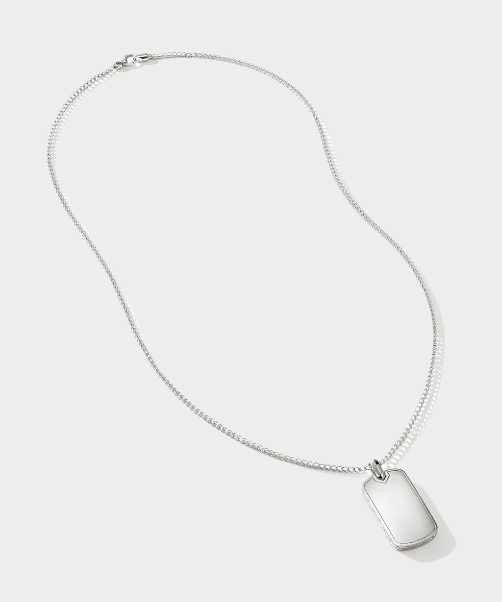 John Hardy Sterling Silver Tag Pendant Necklace