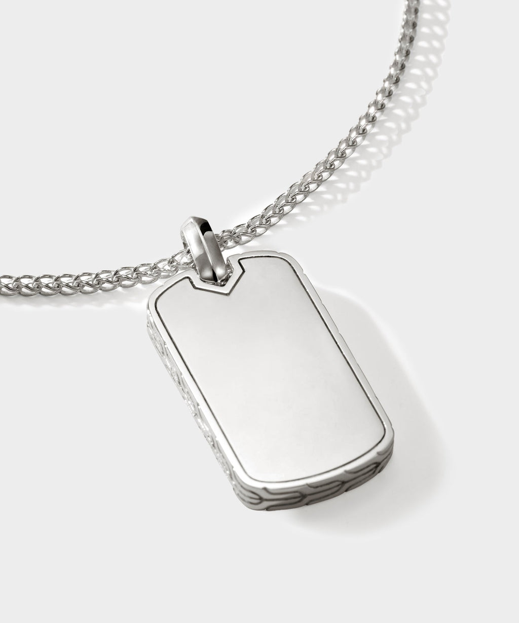 John Hardy Sterling Silver Tag Pendant Necklace