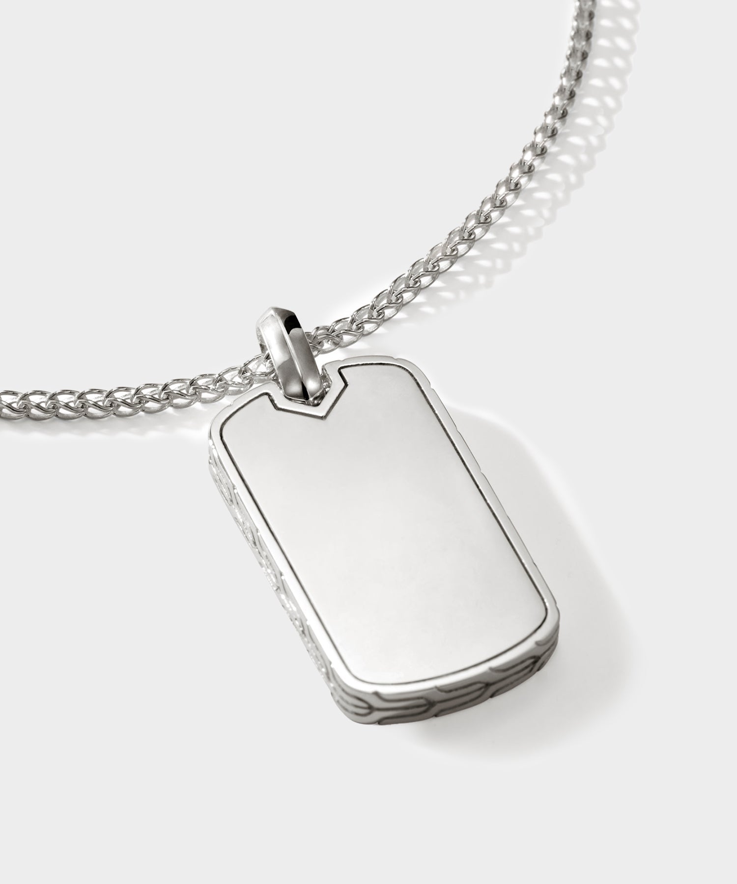 John Hardy Sterling Silver Tag Pendant Necklace