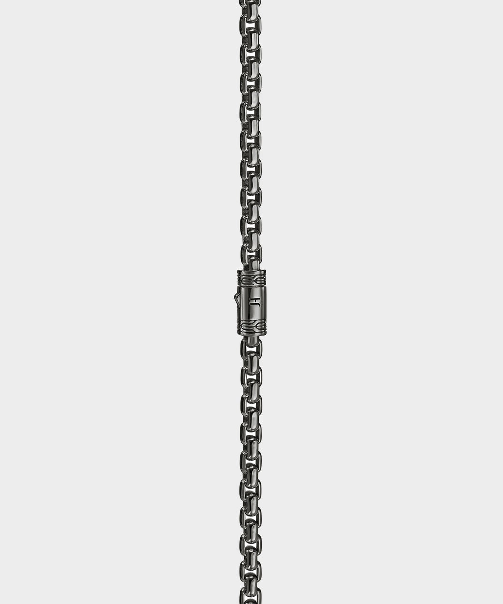 John Hardy Dark Sterling Silver Box Chain Necklace