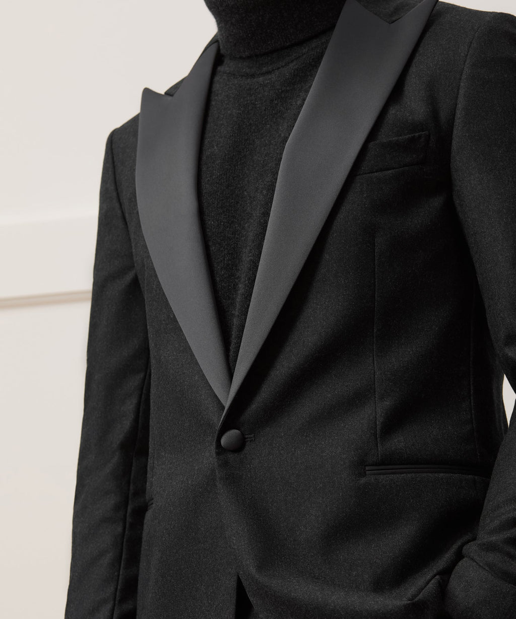 Italian Flannel Tuxedo Jacket