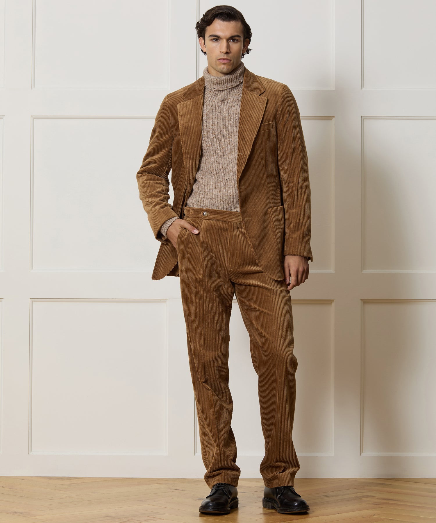 Italian Wide Wale Corduroy Side Tab Trouser