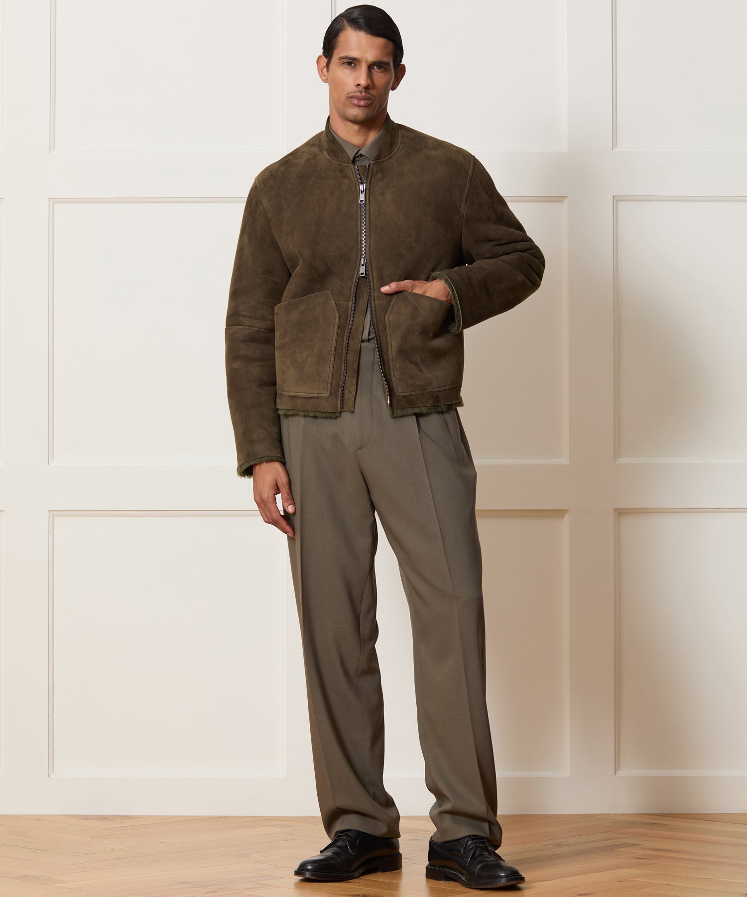 Italian Shearling Aviator Jacket
