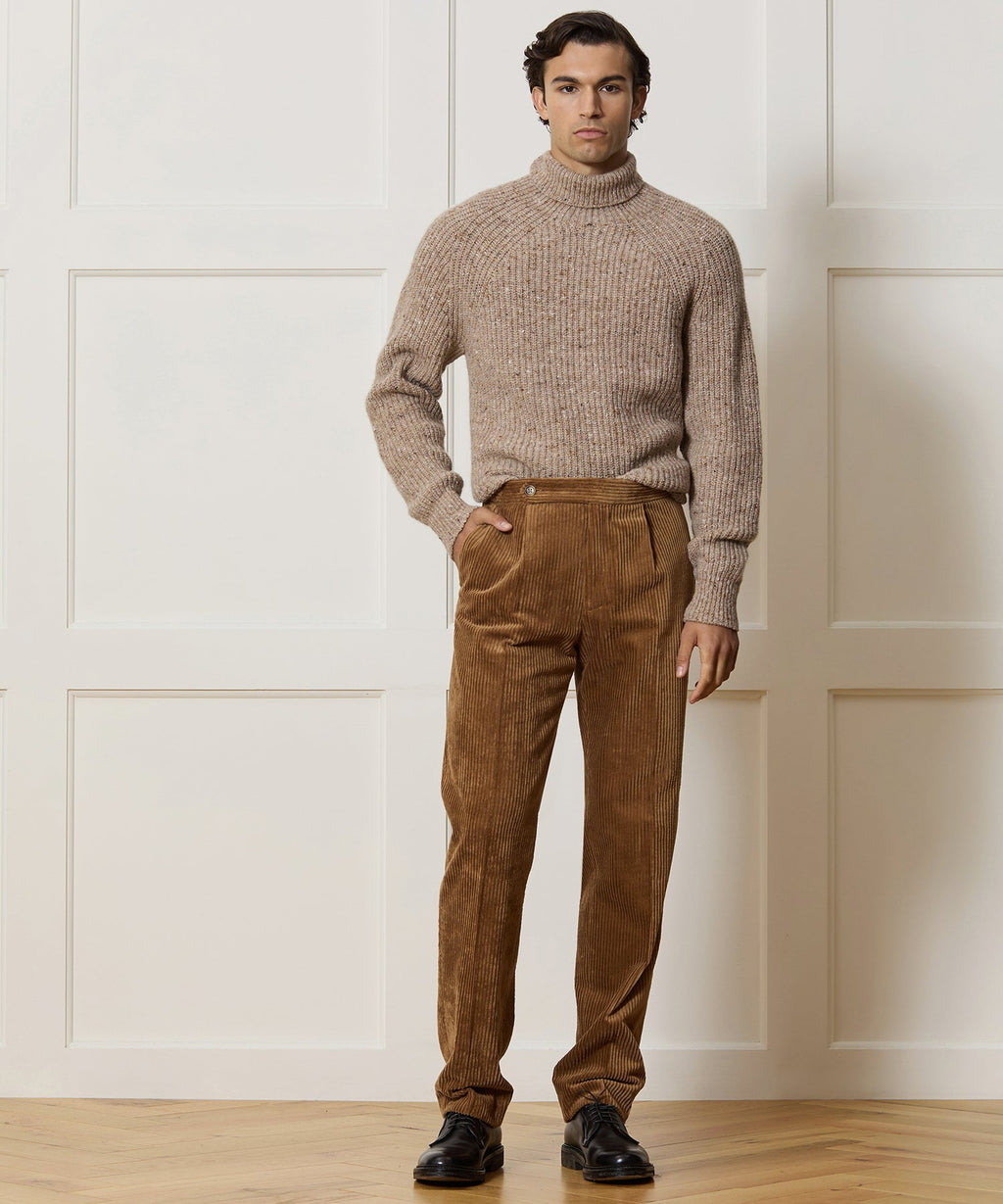 Italian Wide Wale Corduroy Side Tab Trouser