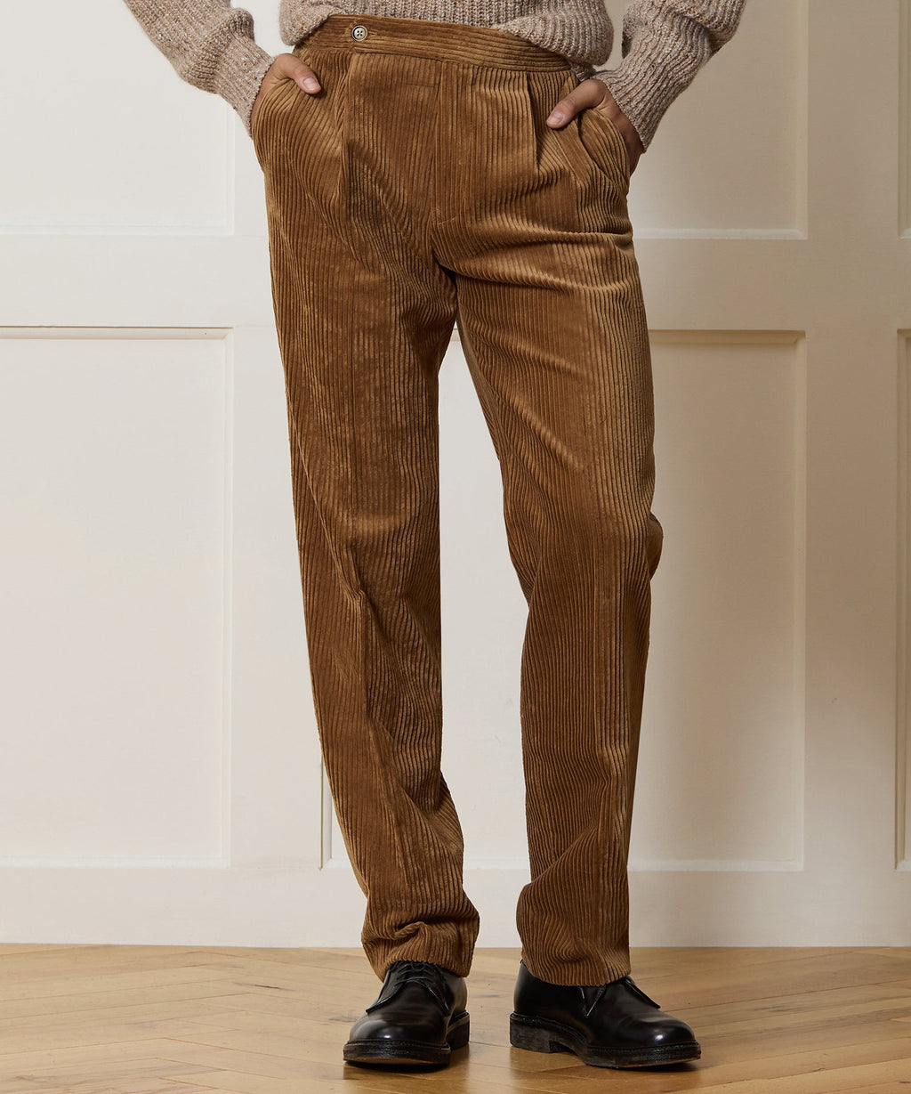 Italian Wide Wale Corduroy Side Tab Trouser