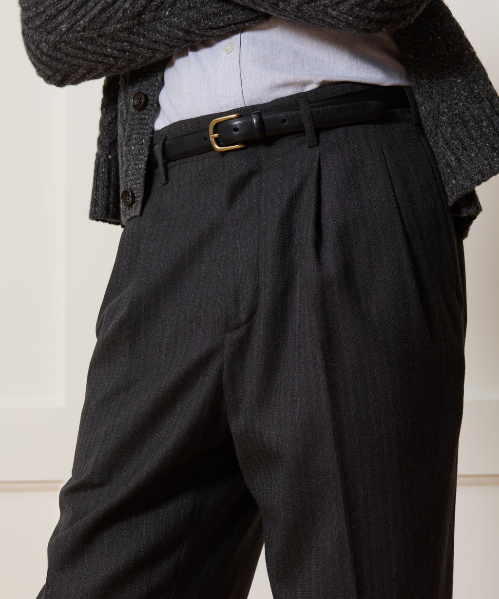 Italian Flannel Striped Hollywood Trouser