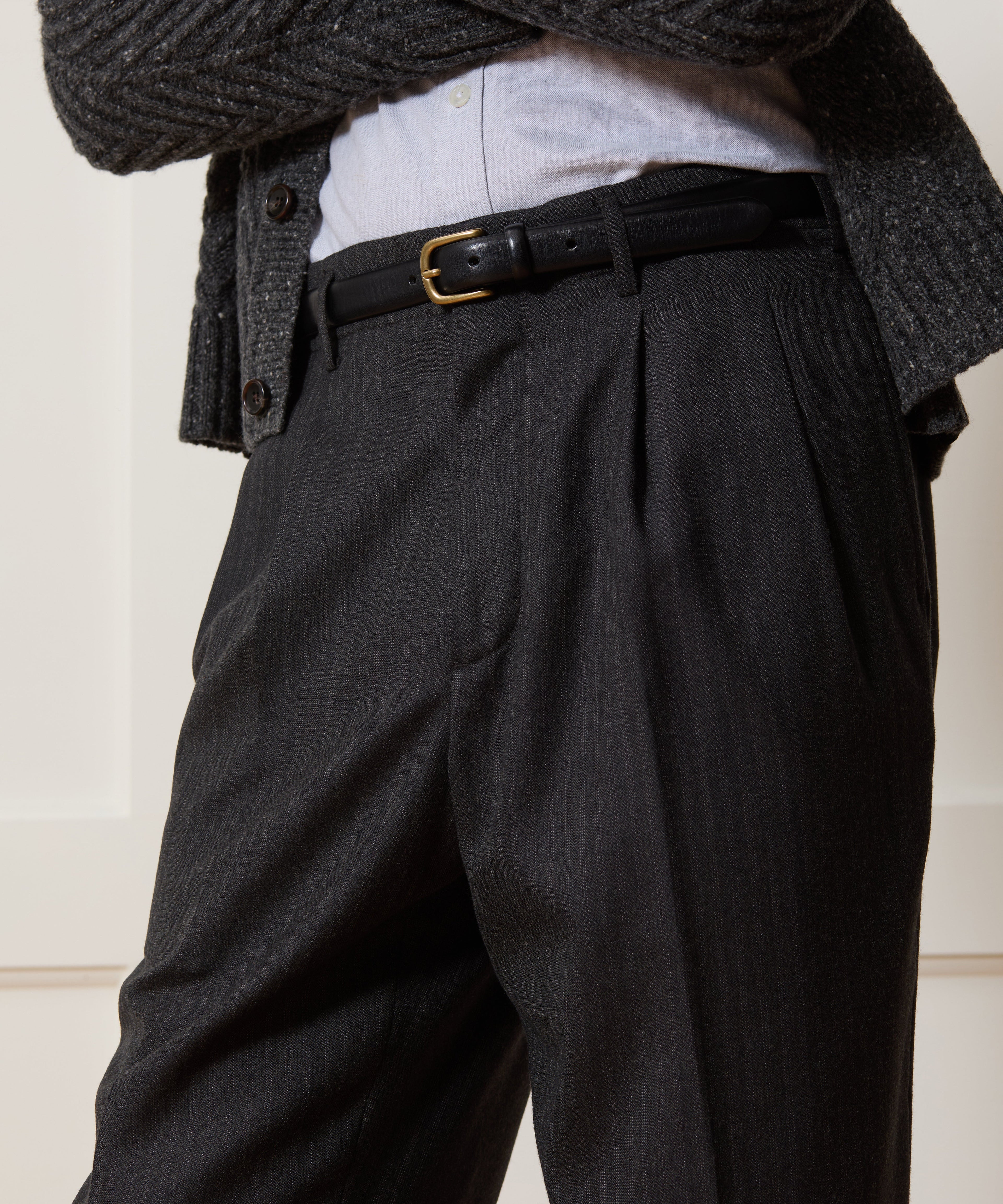 Italian Flannel Striped Hollywood Trouser