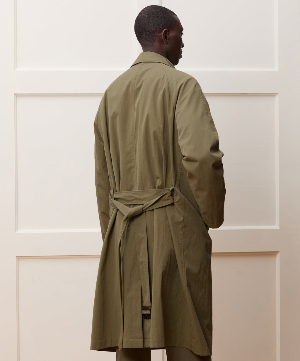 Italian Belted Balmacaan Trench Coat