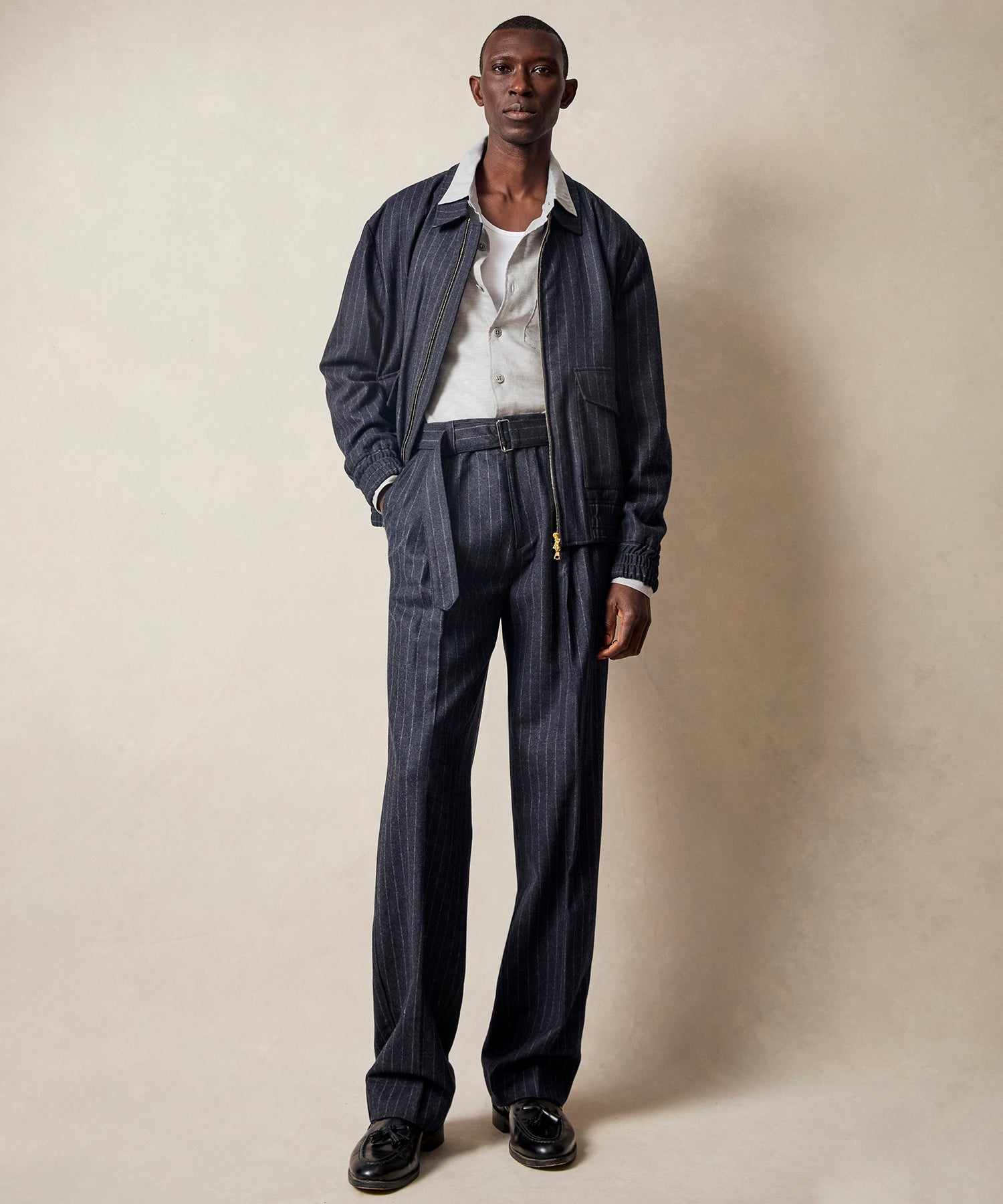 Italian Wool Self Belt Trouser