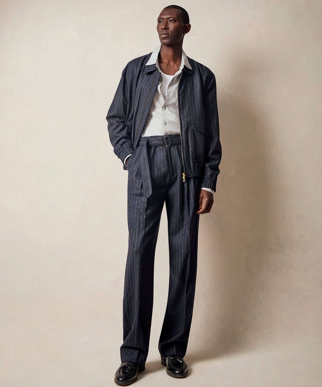 Italian Wool Self Belt Trouser