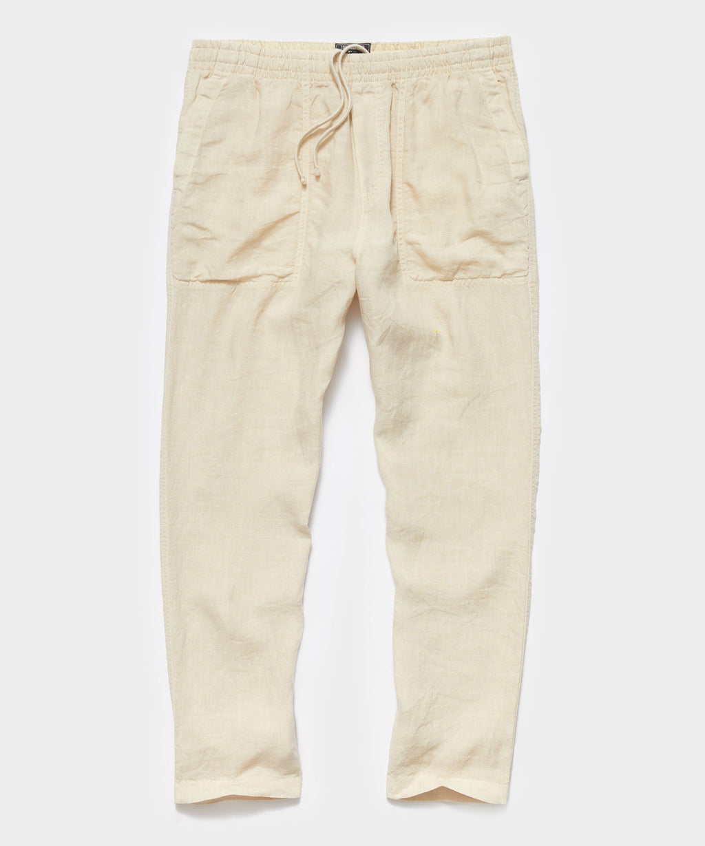 Italian Linen Beach Pant in Sand Dollar