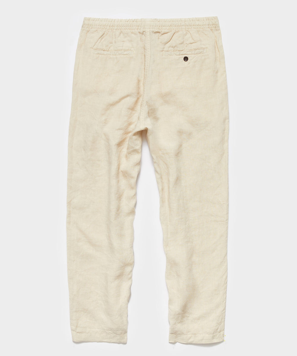 Italian Linen Beach Pant in Sand Dollar