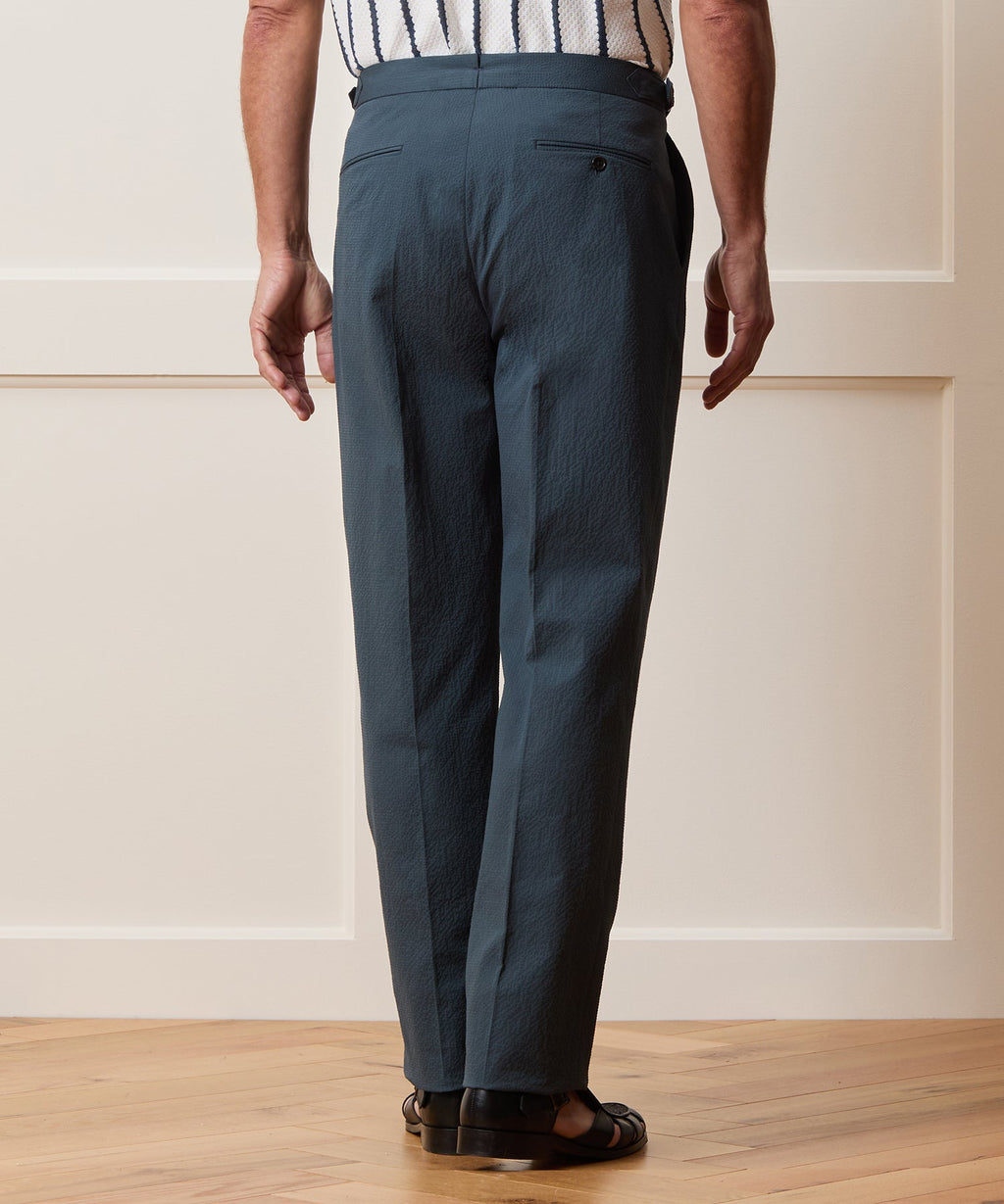 Italian Seersucker Side Tab Trouser