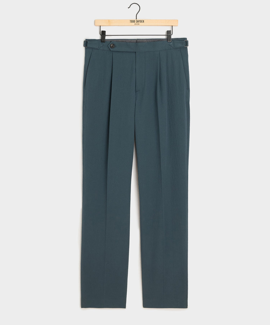 Italian Seersucker Side Tab Trouser