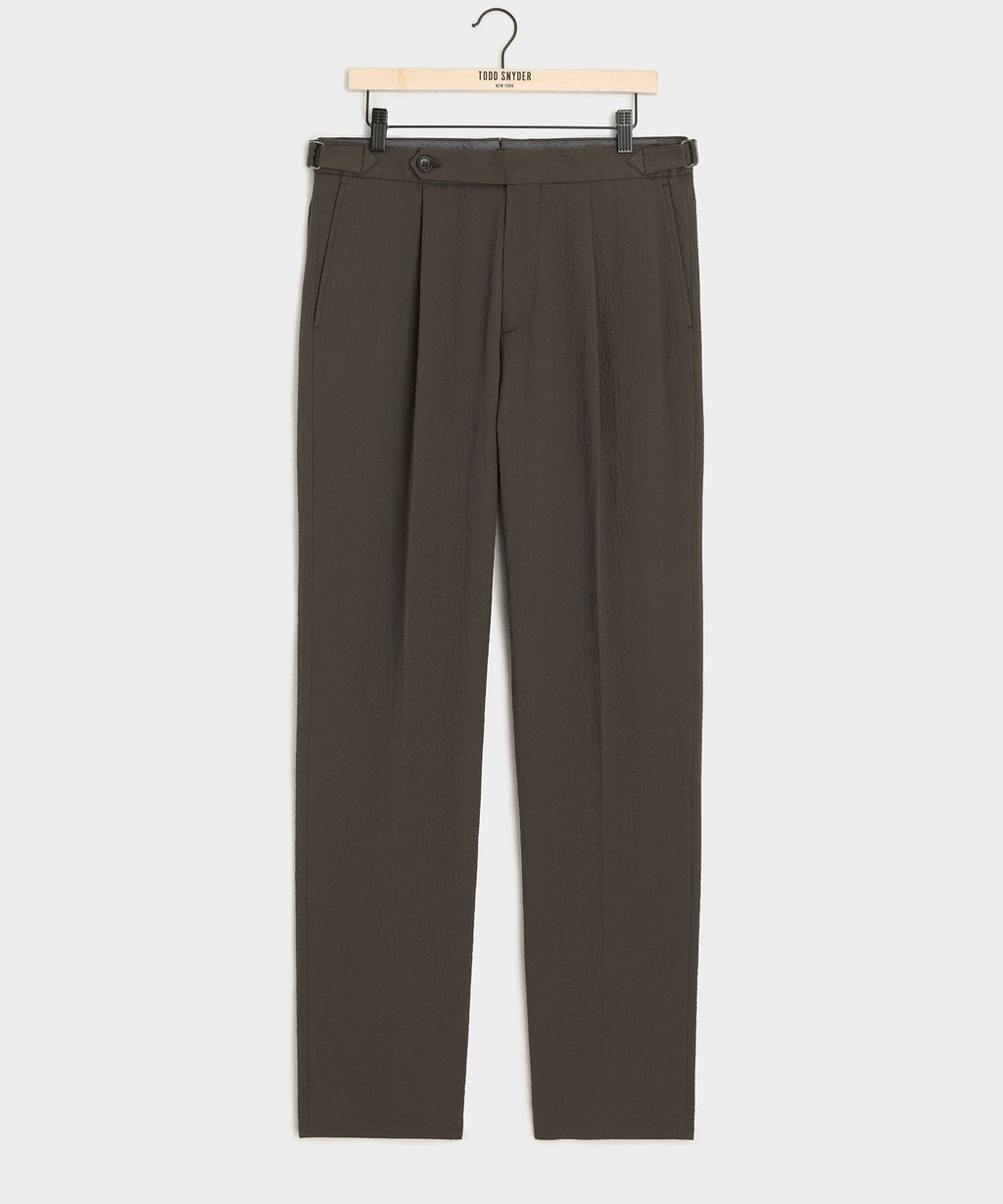 Italian Seersucker Side Tab Trouser