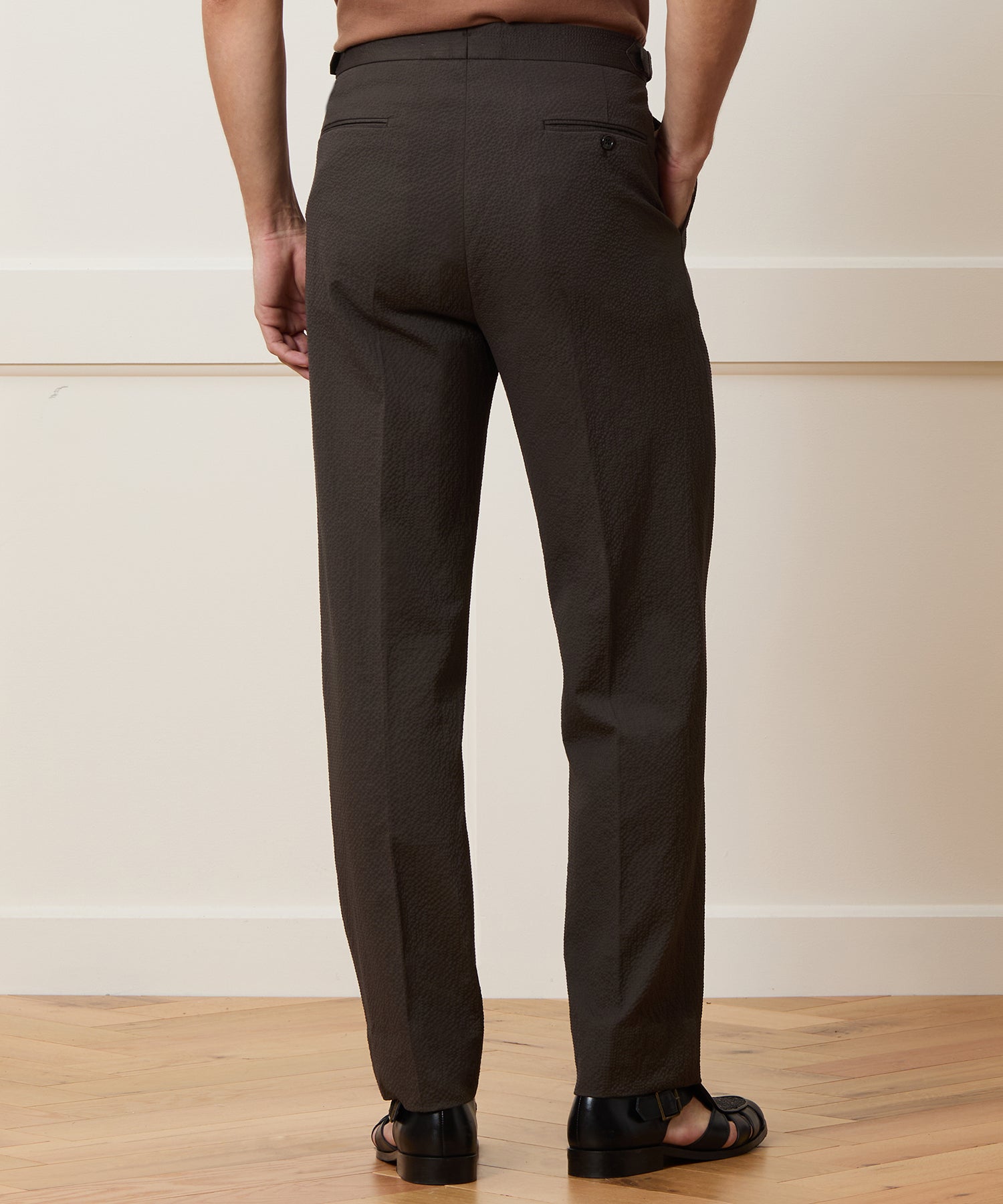 Italian Seersucker Side Tab Trouser