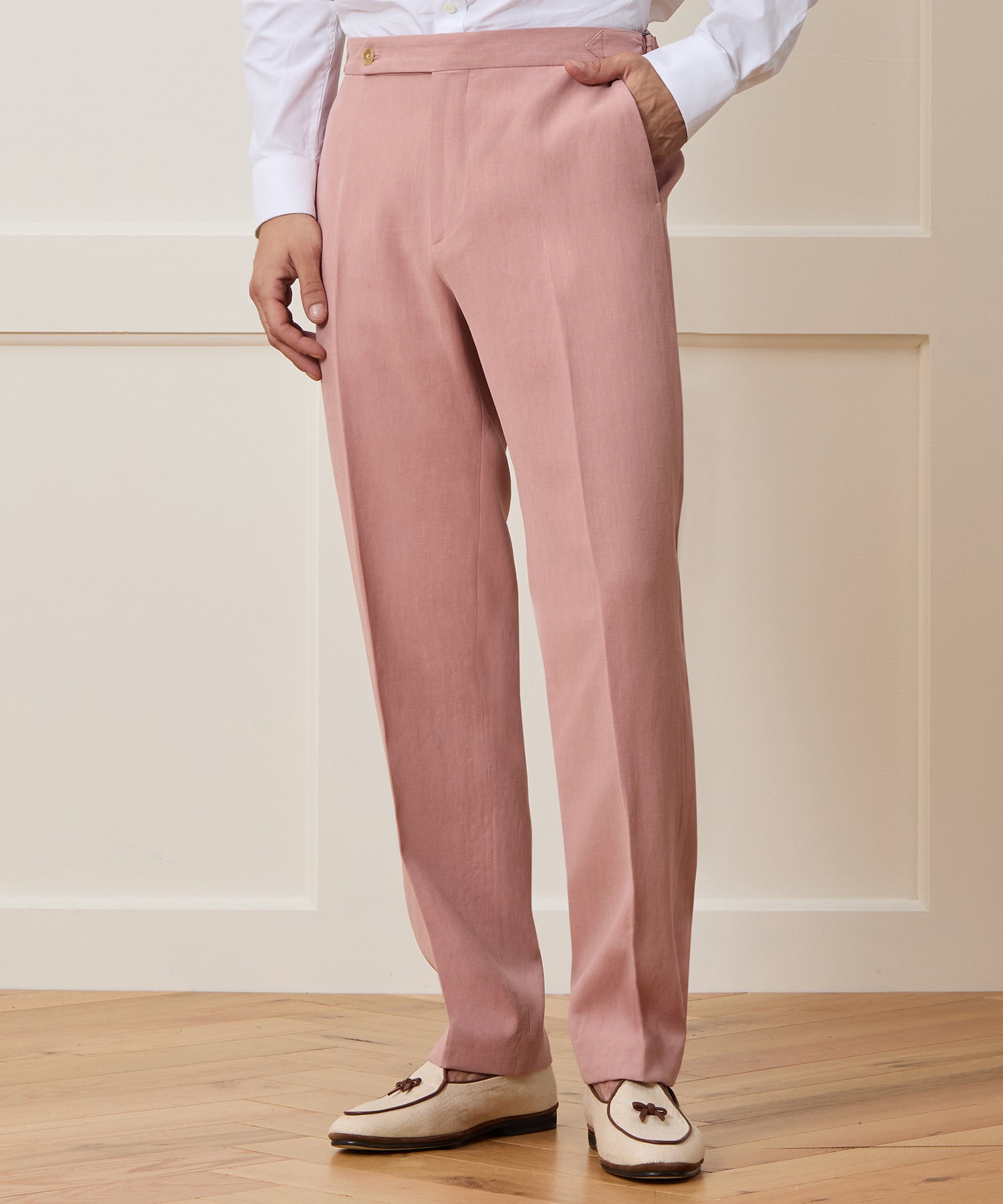 Italian Sueded Linen Side Tab Trouser