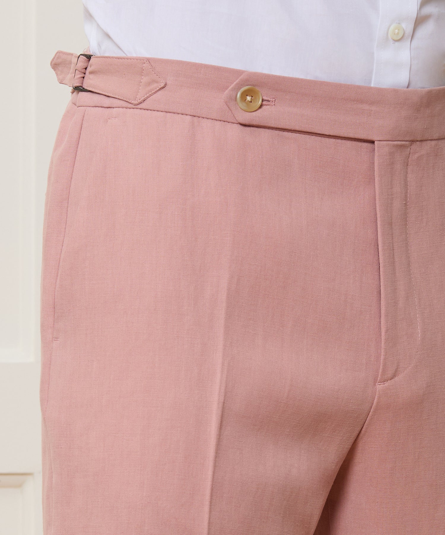 Italian Sueded Linen Side Tab Trouser
