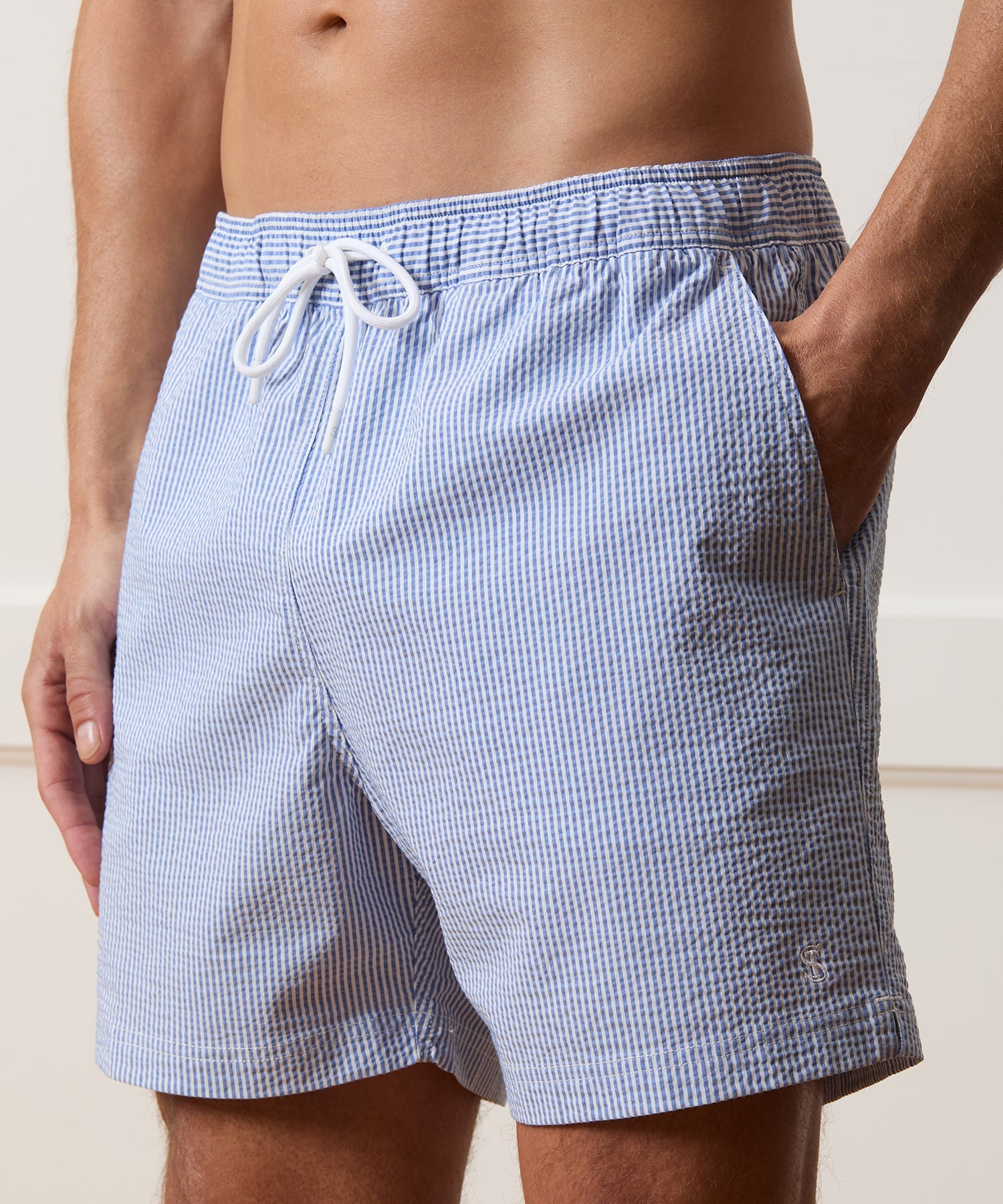 5" Seersucker Montauk Swim Trunk
