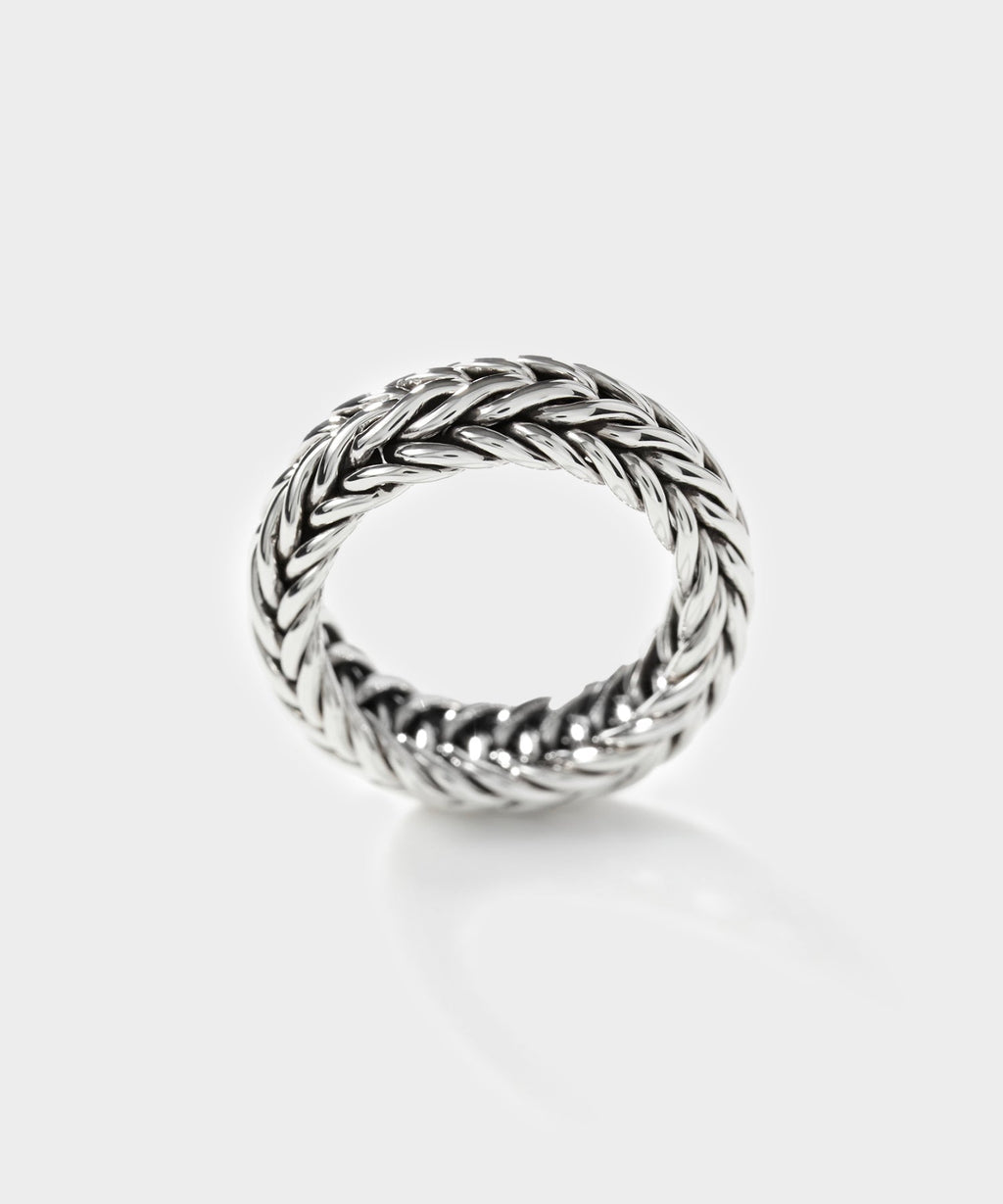John Hardy Wide Kami Chain Sterling Silver Band Ring