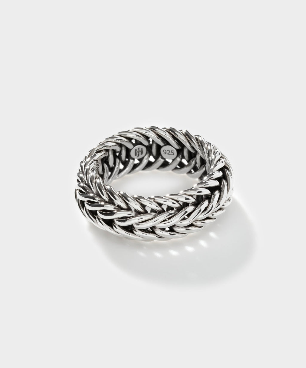 John Hardy Wide Kami Chain Sterling Silver Band Ring