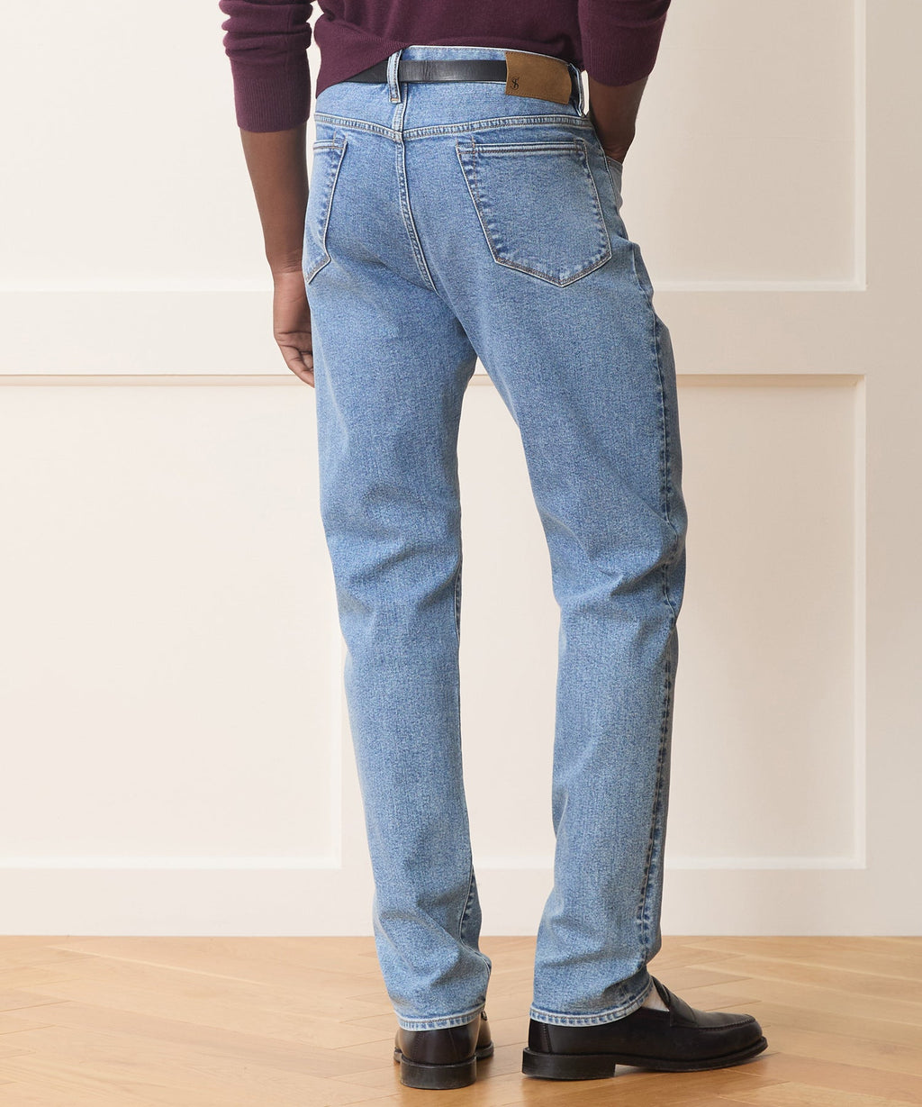 High-Rise Slim Stretch Jean in Washed Blue