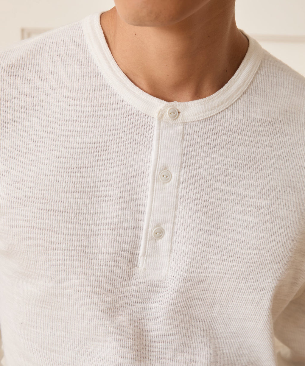Lightweight Mini Waffle Henley