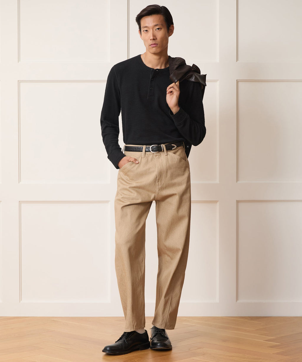 Lightweight Mini Waffle Henley