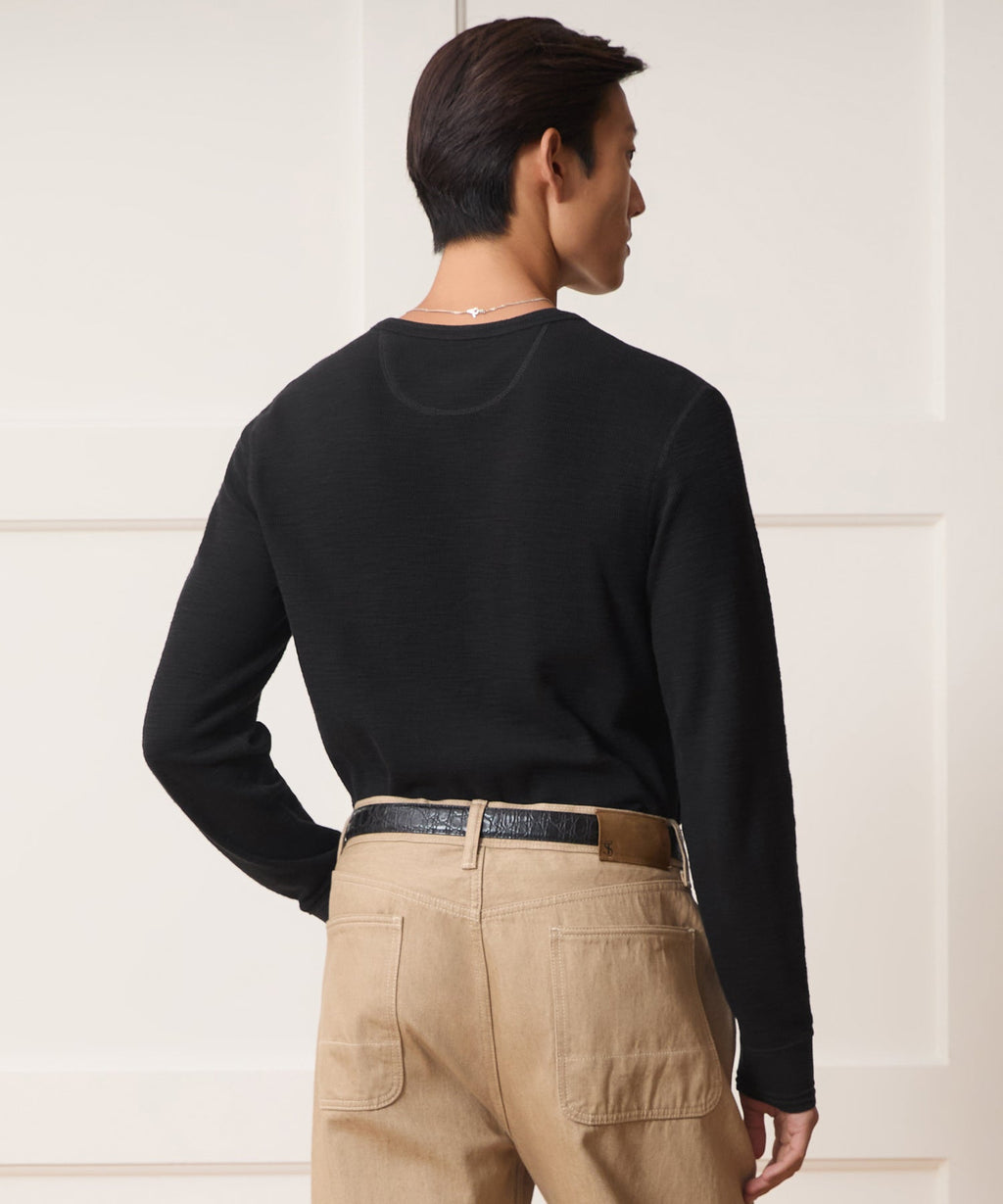 Lightweight Mini Waffle Henley