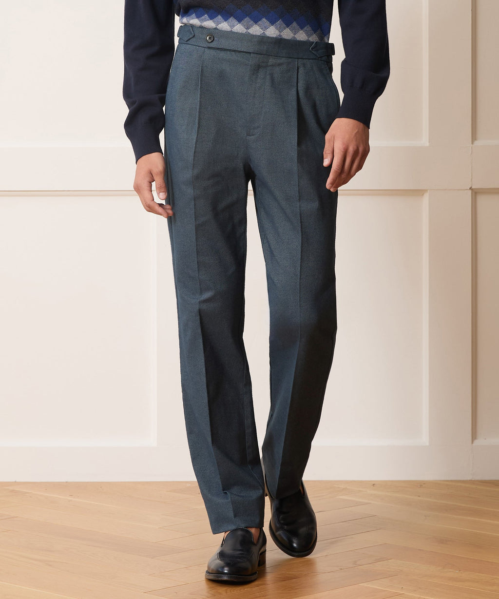 Italian Heathered Cotton Side Tab Trouser