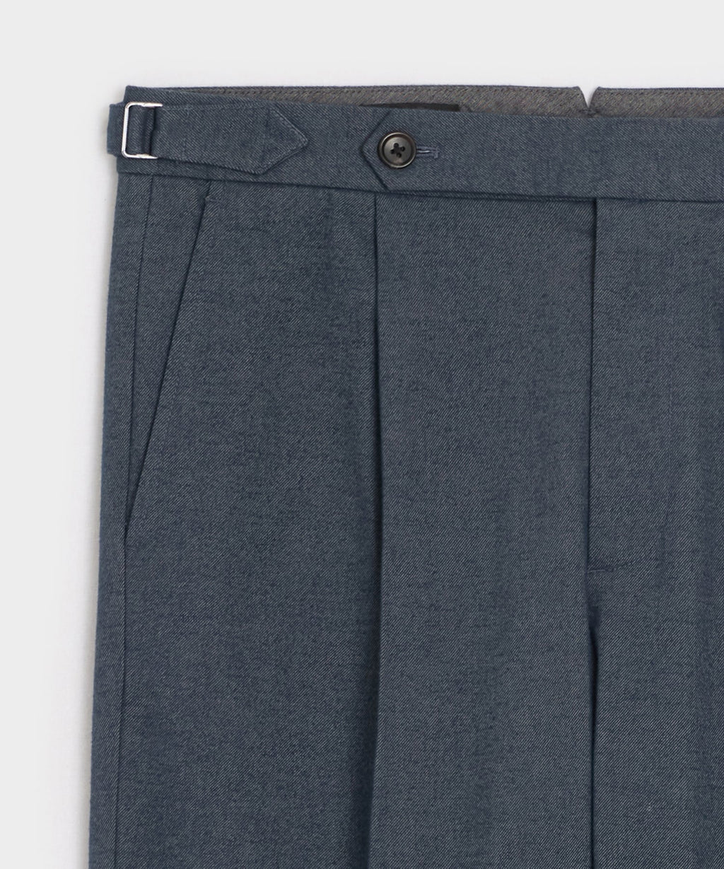 Italian Heathered Cotton Side Tab Trouser