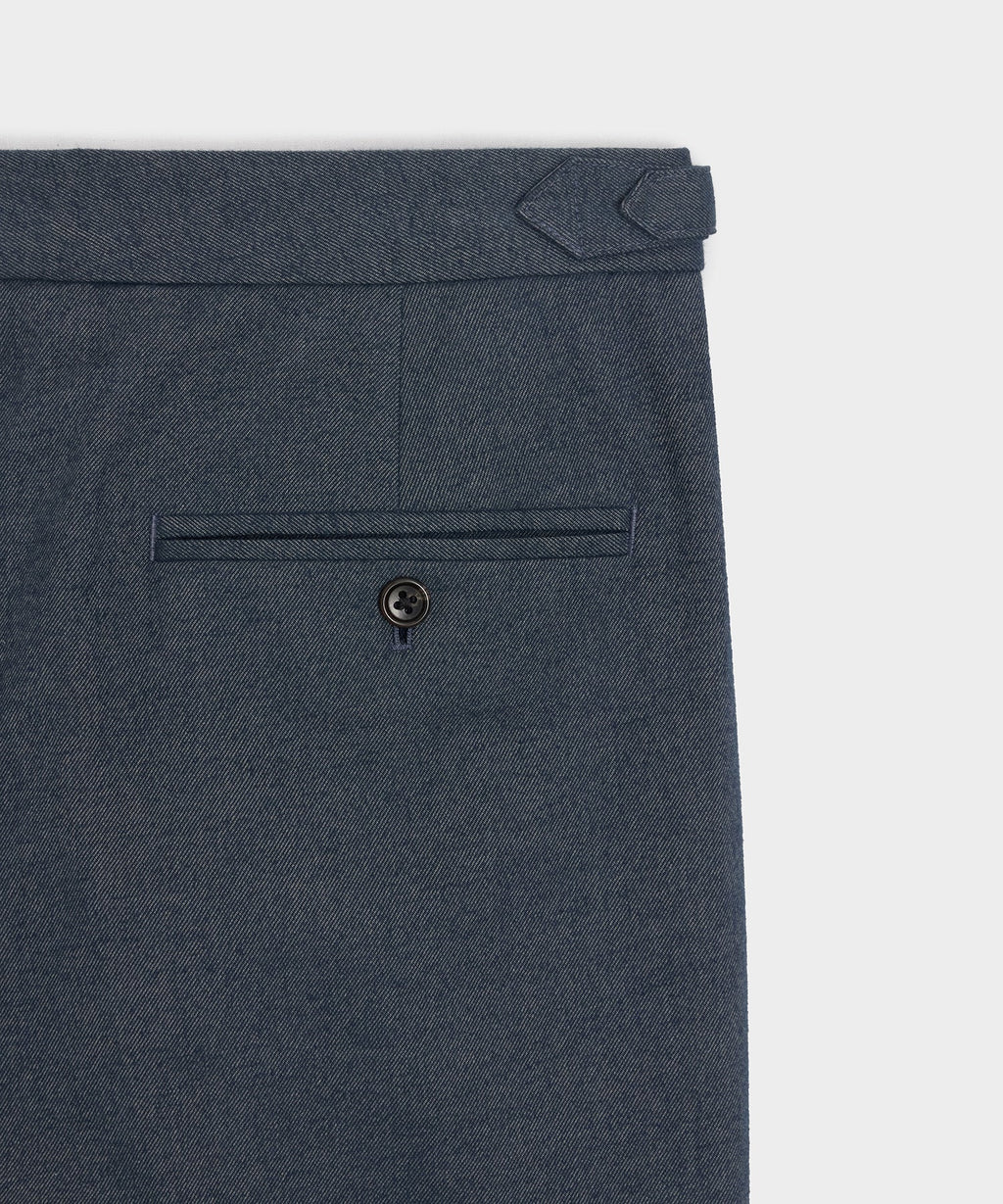Italian Heathered Cotton Side Tab Trouser