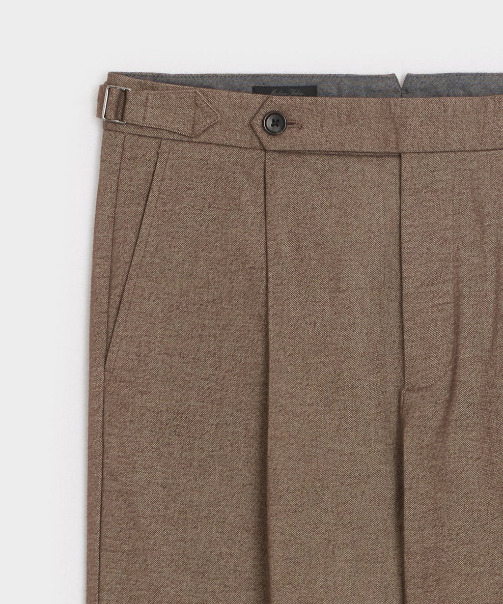 Italian Heathered Cotton Side Tab Trouser