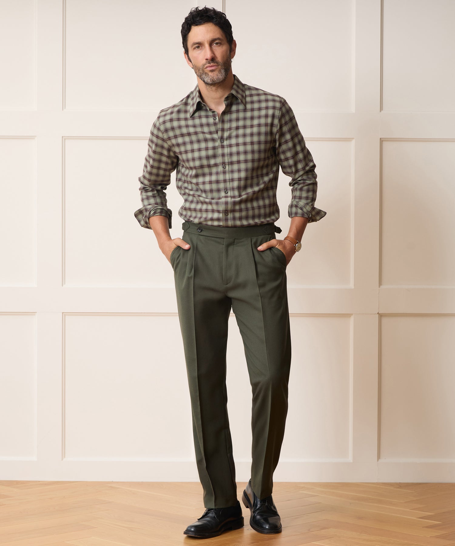 Brushed Flannel Side Tab Trouser