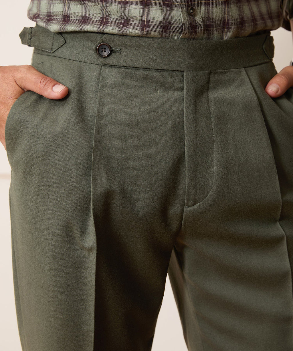 Brushed Flannel Side Tab Trouser