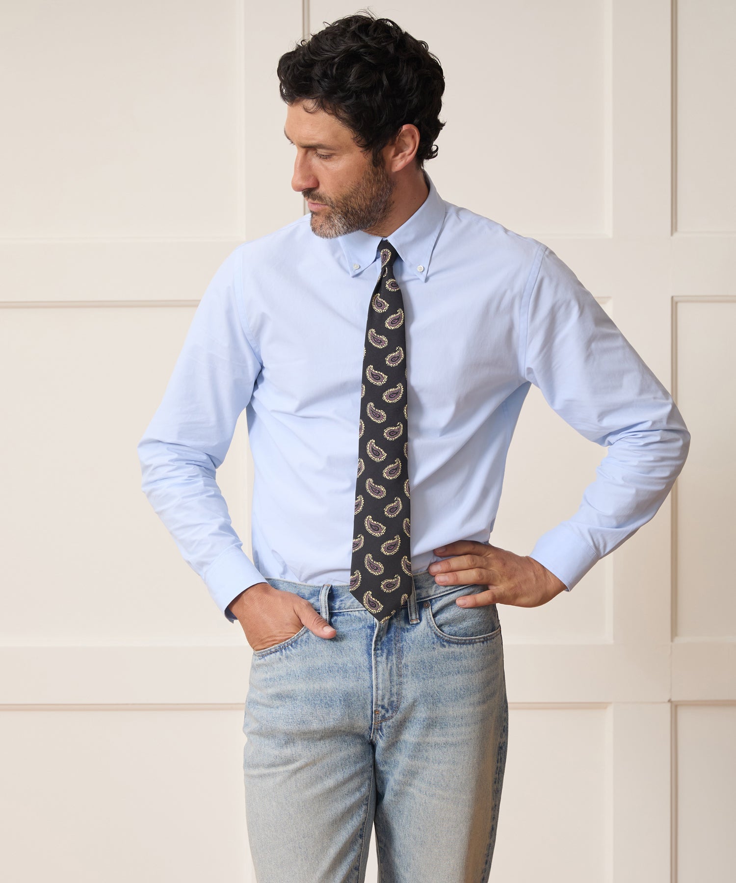 Italian Silk Dark Paisley Tie
