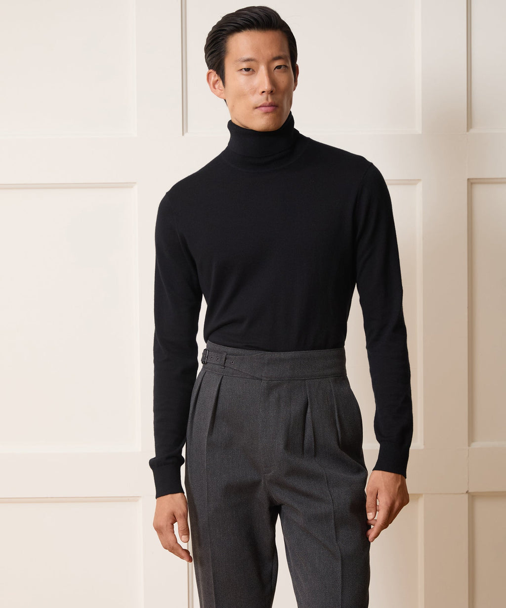 Silk-Cashmere Turtleneck Sweater